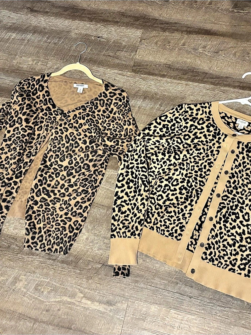 J.Crew and Old Navy Animal Print Cardigan Set Brown & Black Medium